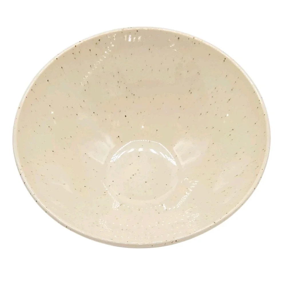 SH Home 40oz Ceramic Ramen Noodle Bowl‎ Set Cream Speckled w/ Chopsticks & Spoon